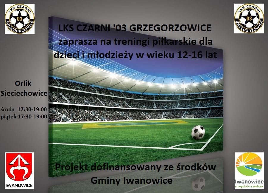 LKS Czarni ’03 Grzegorzowice zaprasza na treningi piłkarskie