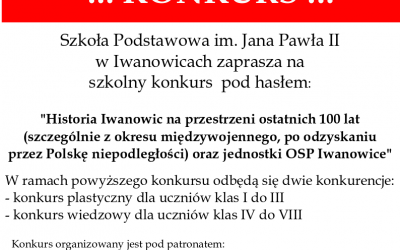 Wyniki konkursu szkolnego “Historia Iwanowic na przestrzeni ostatnich 100 lat oraz jednostki OSP w Iwanowicach”