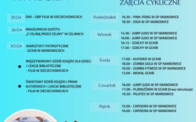 Kalendarz wydarzeń kulturalno – sportowych w gminie Iwanowice –  Kwiecień 2024