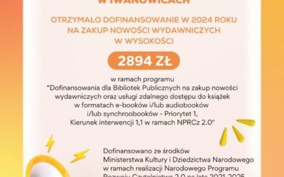 Dofinansowanie na zakup nowości wydawniczych w 2024 roku.