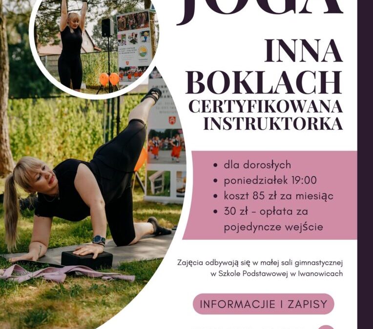 ODWOŁANE ZAJĘCIA JOGI Z DNIA 11.08.2025 R.!