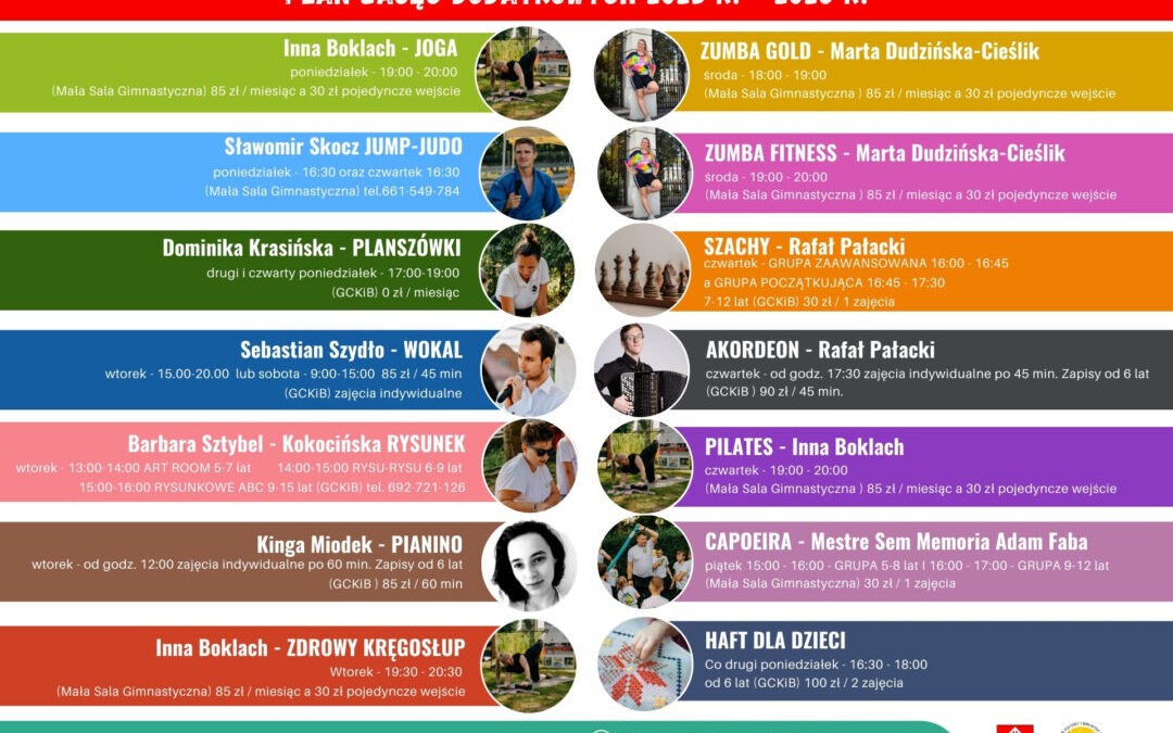 Dodatkowe zajęcia w GCKiB w Iwanowicach 2025 r. – 2026 r.