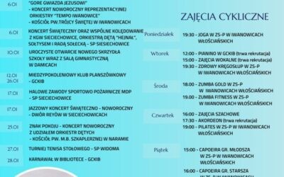 Kalendarz wydarzeń kulturalno-sportowych w Gminie Iwanowice – grudzień 2025 r.
