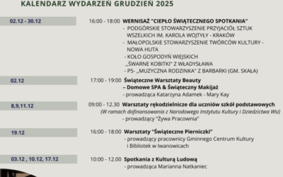 Kalendarz wydarzeń – grudzień 2025 w Muzeum Regionalnym w Iwanowicach!