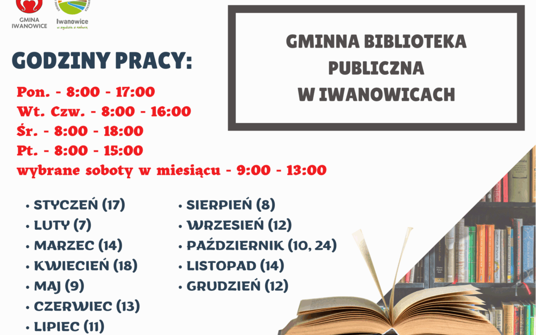 Biblioteki otwarte w soboty – harmonogram!