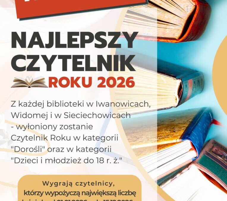 Gminny konkurs czytelniczy „NAJLEPSZY CZYTELNIK 2026 ROKU”