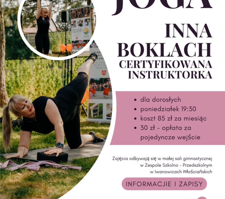 ZMIANA GODZIN ZAJĘĆ JOGI!