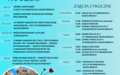 Kalendarz wydarzeń kulturalno-sportowych w Gminie Iwanowice – marzec 2026 r.
