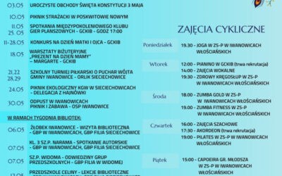 Kalendarz wydarzeń kulturalno-sportowych w Gminie Iwanowice – maj 2026 r.