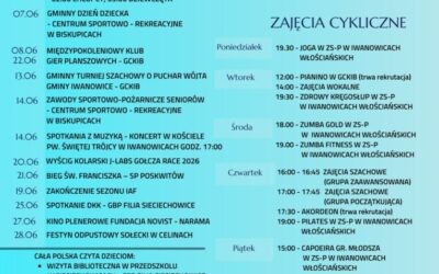 Kalendarz wydarzeń kulturalno-sportowych w Gminie Iwanowice – Czerwiec 2026 r.